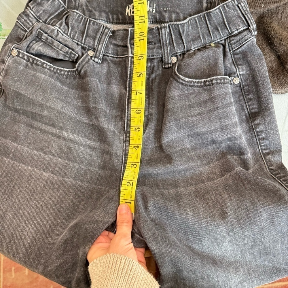 Rewash Black Distressed Elastic Waist Denim Jeans 5/27 - Picture 4 of 10